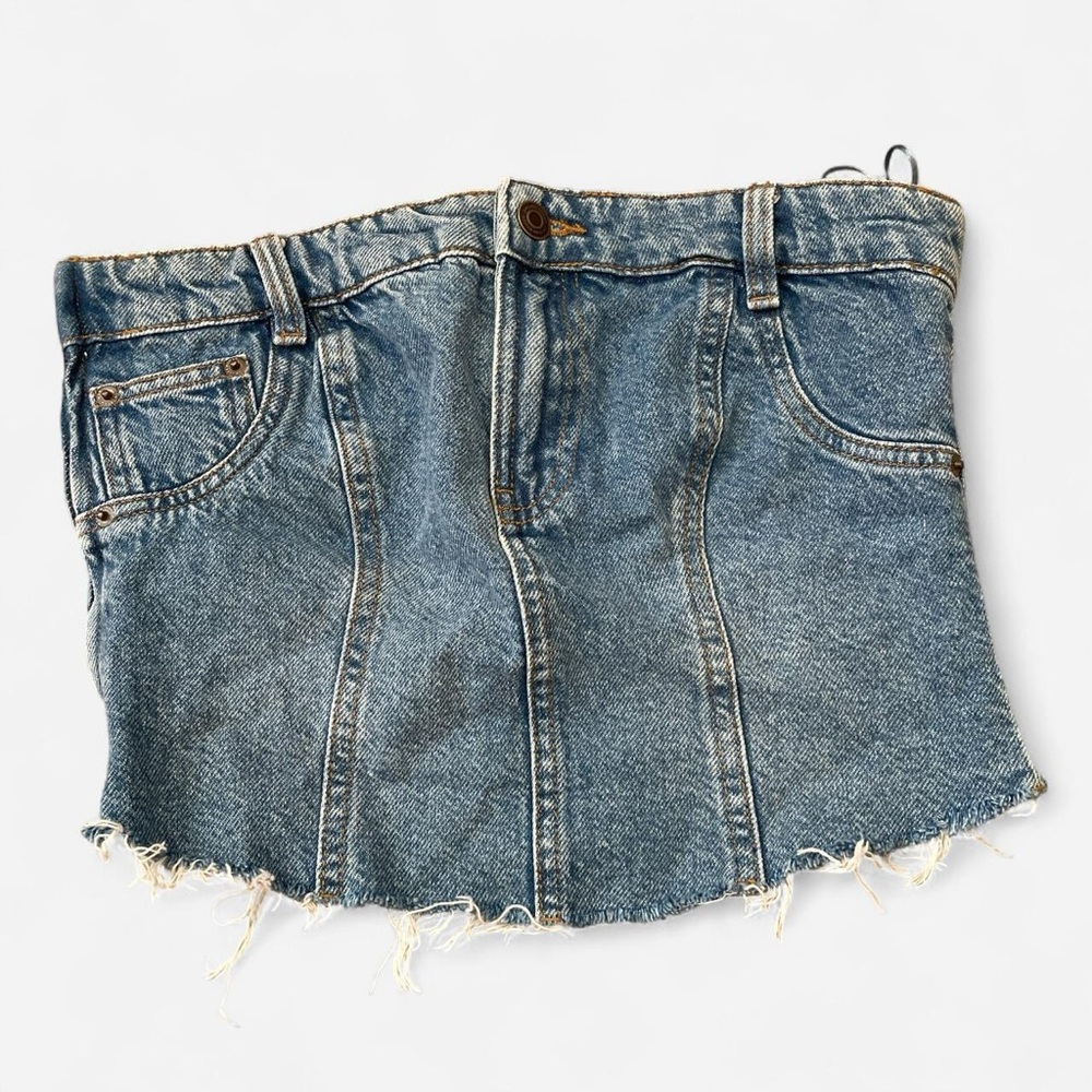 Zara Blue Denim Crop Top